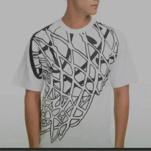 Market X Smiley T-Shirt White Basketball Net Crew Neck Men’s Size XXL